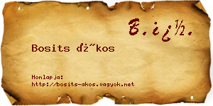Bosits Ákos névjegykártya